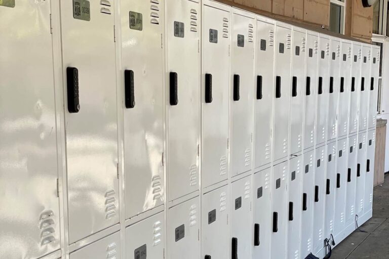 Student lockers with digital combination locks