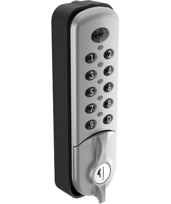 electronic lock in silver