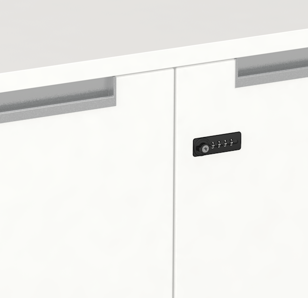 combie lock on white furniture