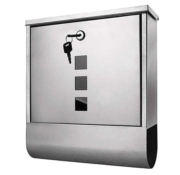 postal box with lock and key