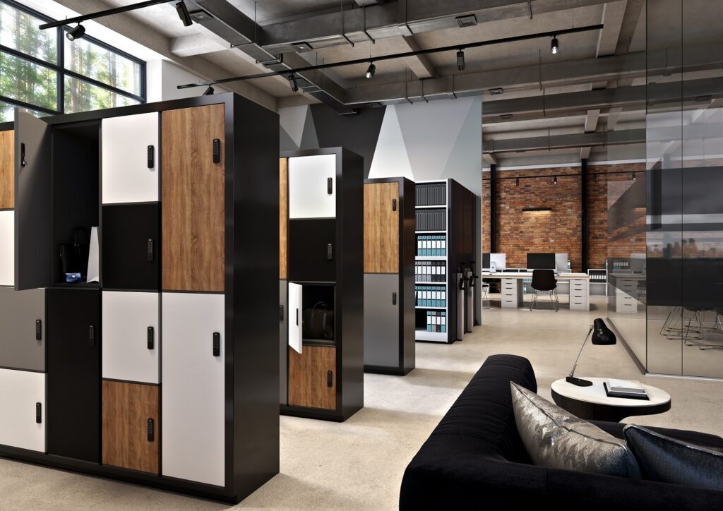 Locks on lockers in a smart office
