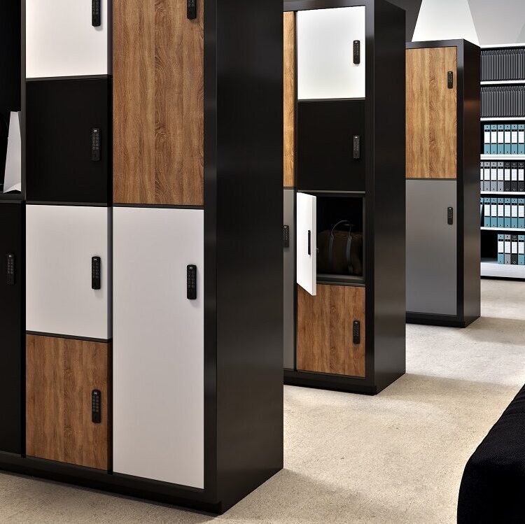 Locks on lockers in a smart office