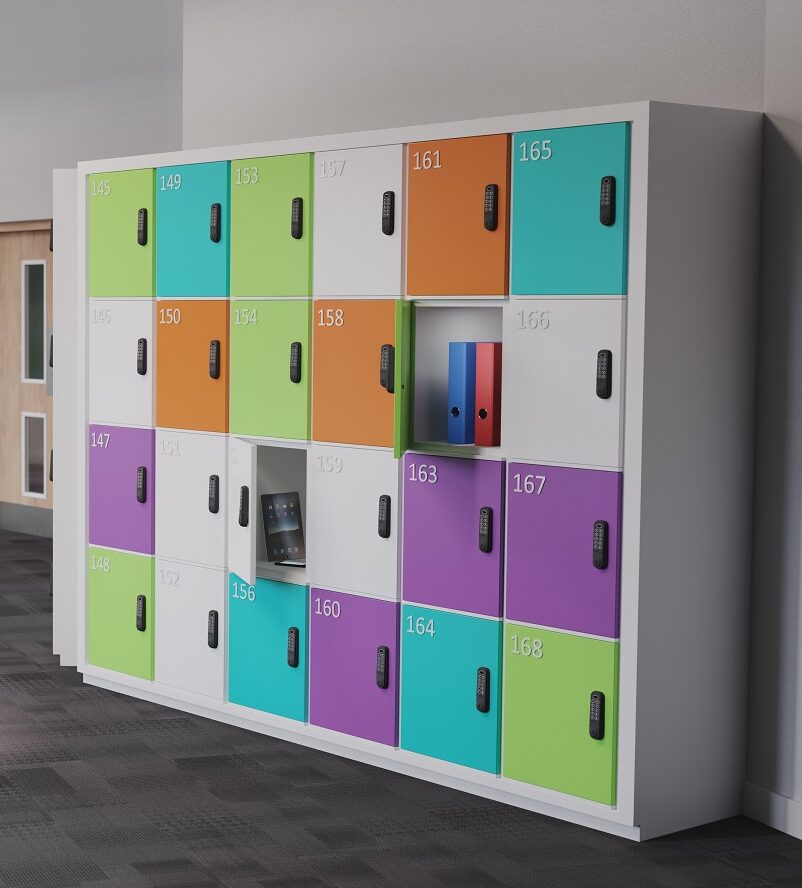Lockers installed in a school